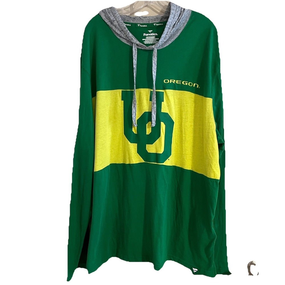 Oregon Ducks Fanatics Hoodie Shirt Pullover Men's 2XL Block Party Layering